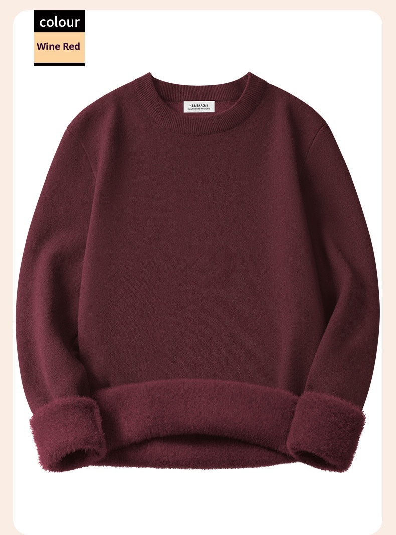 Maglione lavorato a maglia caldo in lana modale da uomo, maglietta base autunno inverno, scollo rotondo, versatile, manica lunga, all'ingrosso_voghion.com