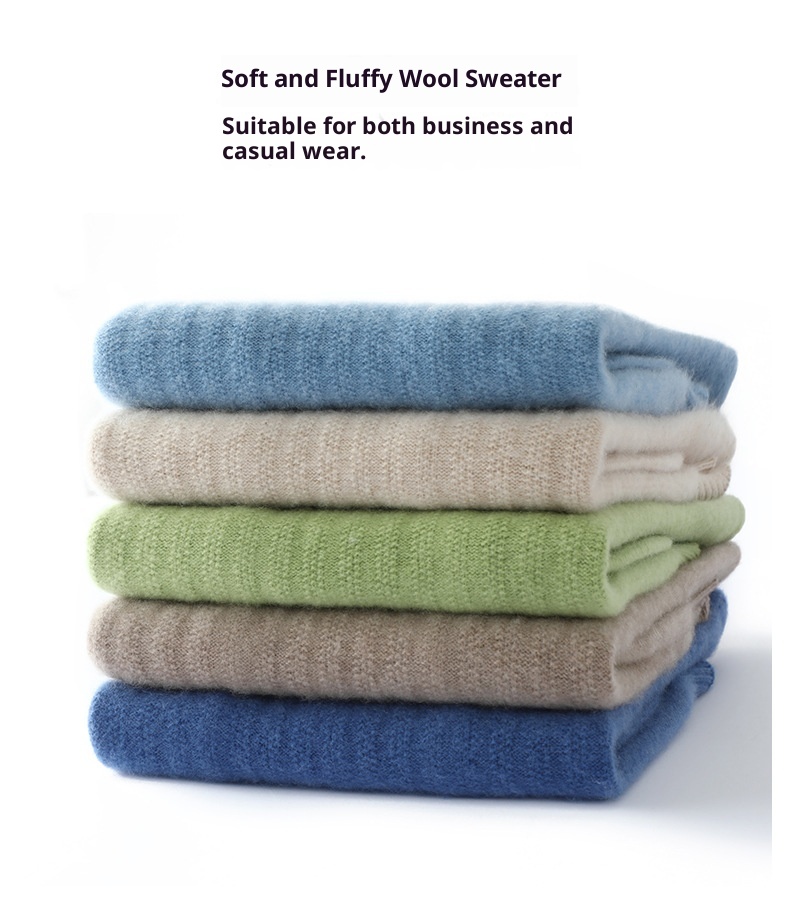 ragazzo Ragazzo Ragazzo 2024 Autunno Inverno Nuovo Uomo Giovanile Pura Lana Spessa Caldo Maglione Girocollo Maglia Top Base Camicia_voghion.com