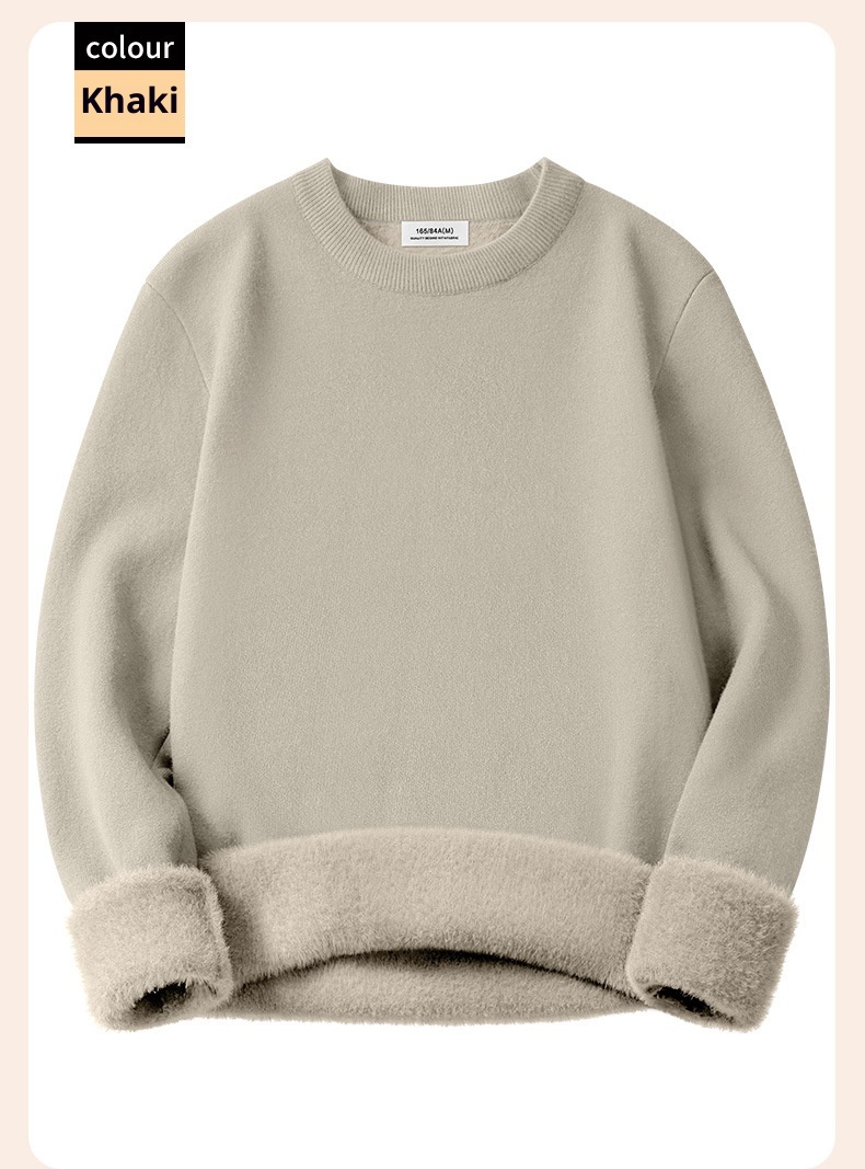 Maglione lavorato a maglia caldo in lana modale da uomo, maglietta base autunno inverno, scollo rotondo, versatile, manica lunga, all'ingrosso_voghion.com