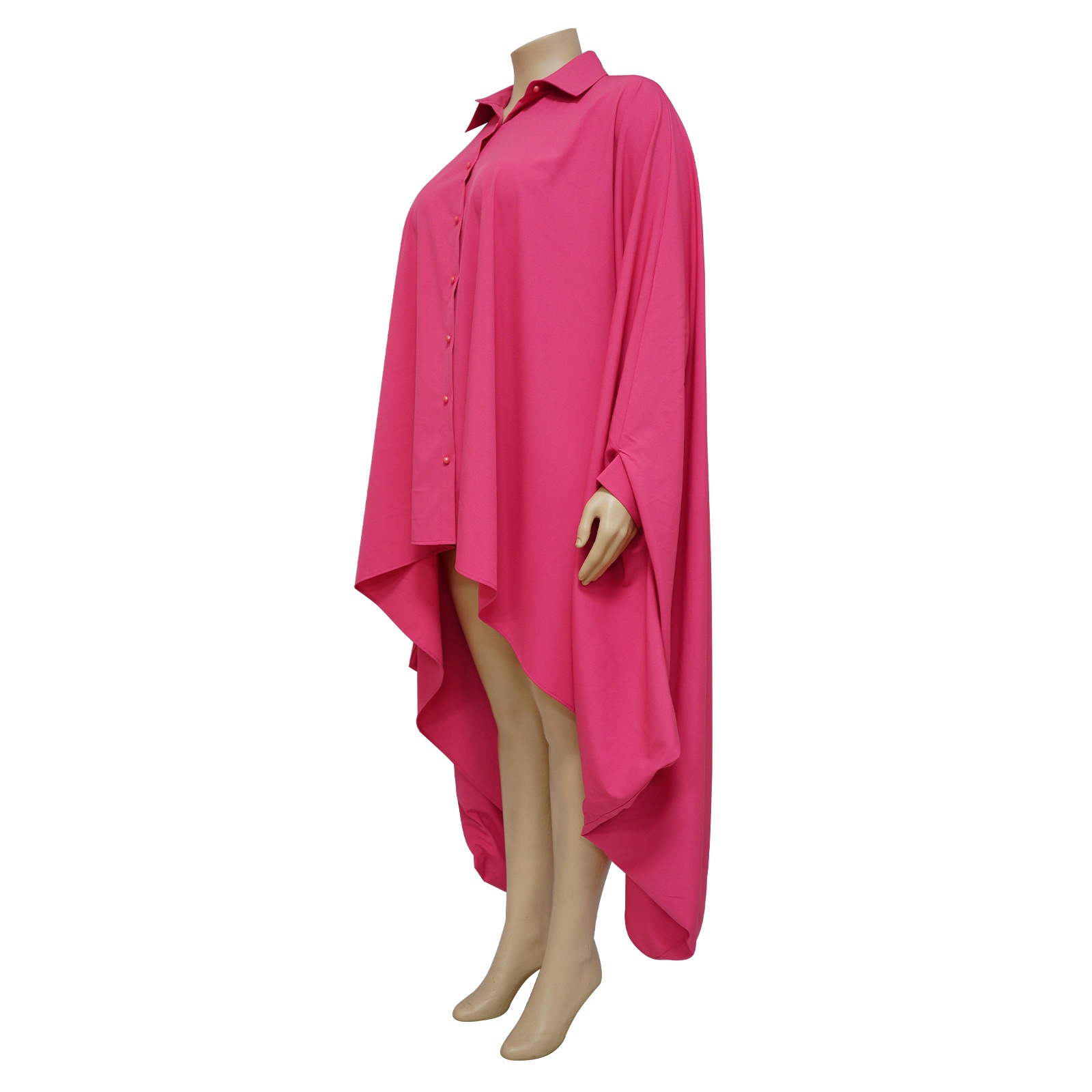 ChicShe K10324 European And American Cross-Border Women's Clothing Independent Station Pure Autumn Color Plus Size Blouse_voghion.com