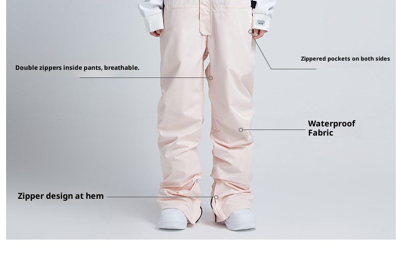001 Arbeits-Latzhose für Damen und Herren, geeignet zum Snowboarden und Skifahren, wasserdicht, winddicht, gepolstert, warm, figurformend, einteilig_voghion.com