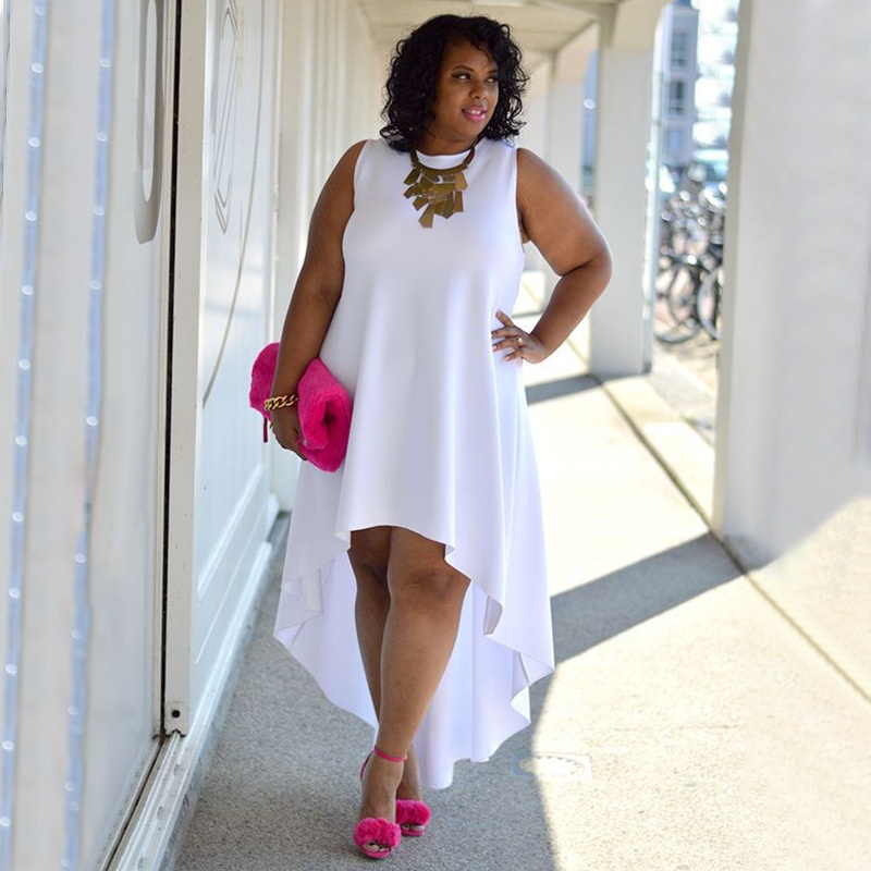 ChicShe 3042 Mode féminine importée Style européen et américain Élégant Grande Taille Sans manches Sexy Col rond_voghion.com