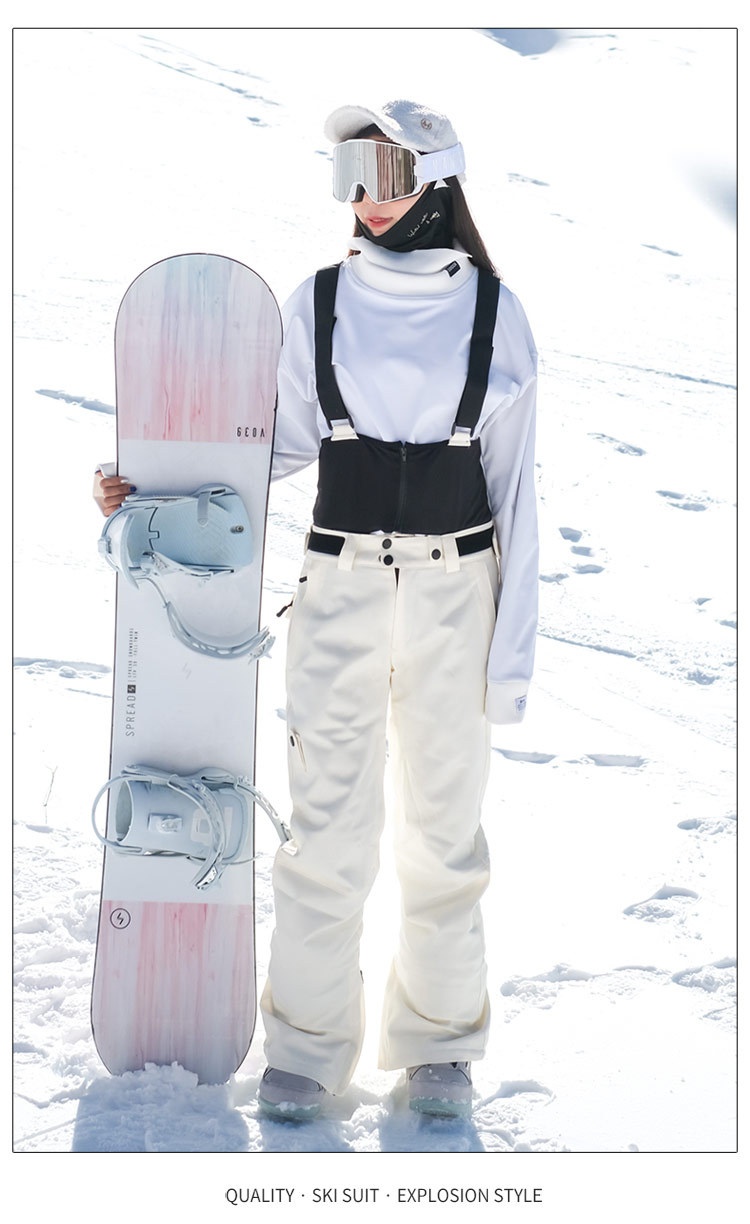 001 Trendy Suit For Men And Women, Korean Style, Windproof, Waterproof, Warm, Padded Snow Pants, Outdoor Thickened Ski Pants_voghion.com