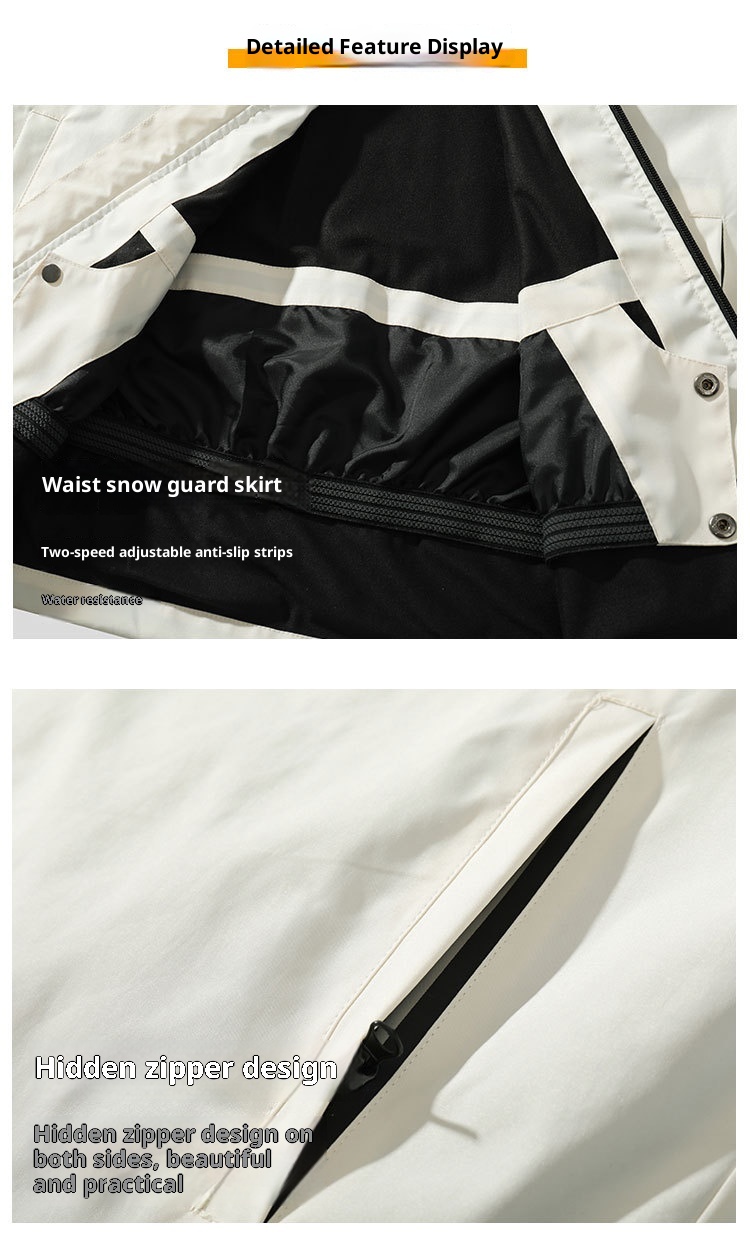 001 Cro-Border Hot-Selling Winter New Three-Stripe Suit Set Waterproof Windproof Stand Collar Jacket Fleece-Lined Ski_voghion.com