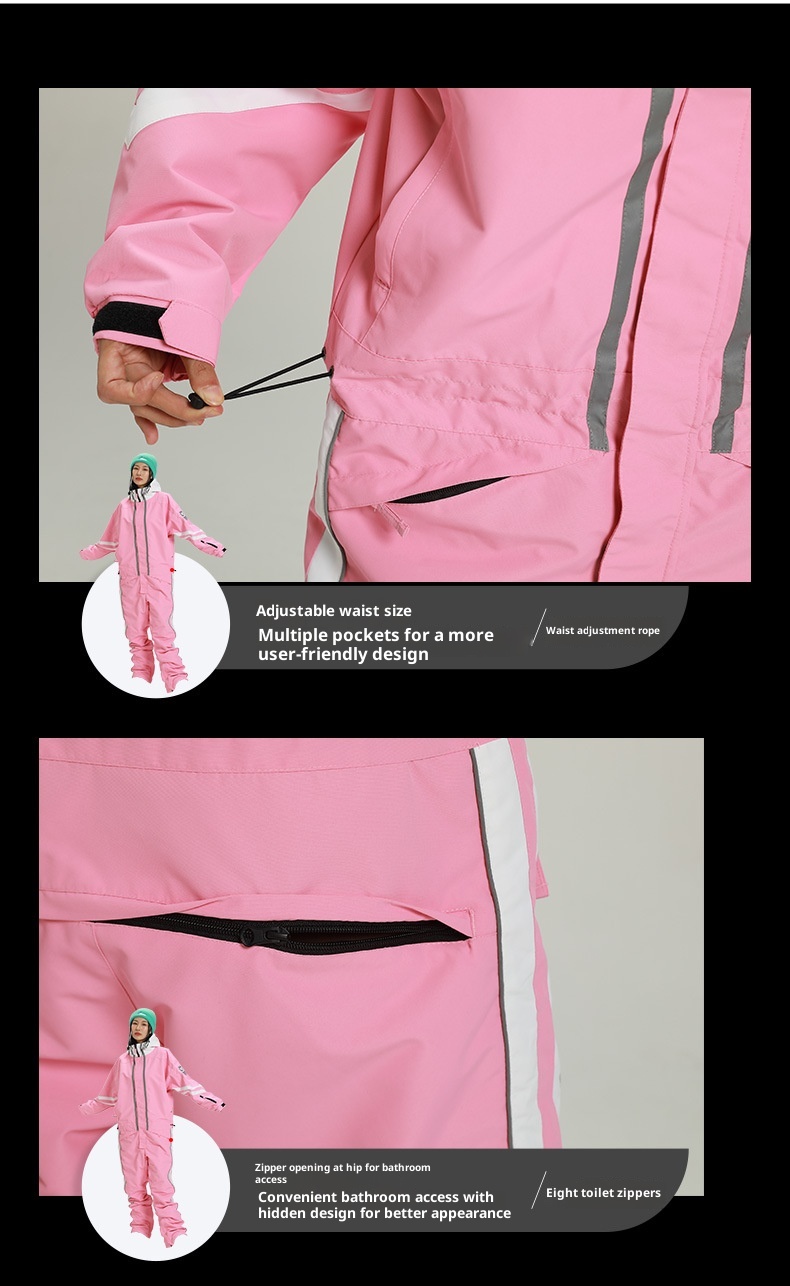 001 Outdoor One-Piece Suit Set For Women, Padded Snowboard Waterproof Men's Double Board Couple Ski Jacket And Pants_voghion.com