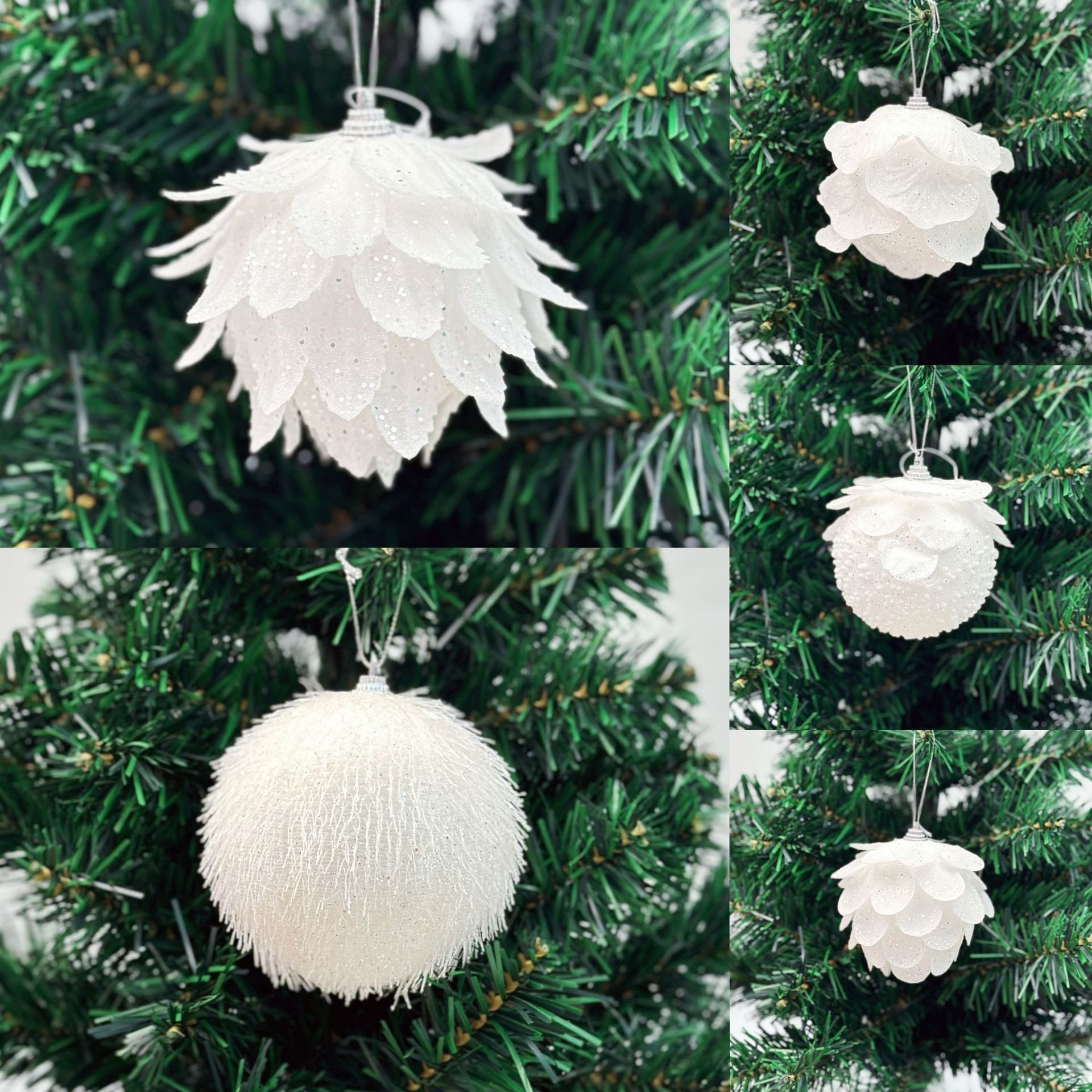 Lillian Cross-Border Foam Atmosphere Fluffy Ball White Christmas Tree Sticky Powder Decoration Petal_voghion.com