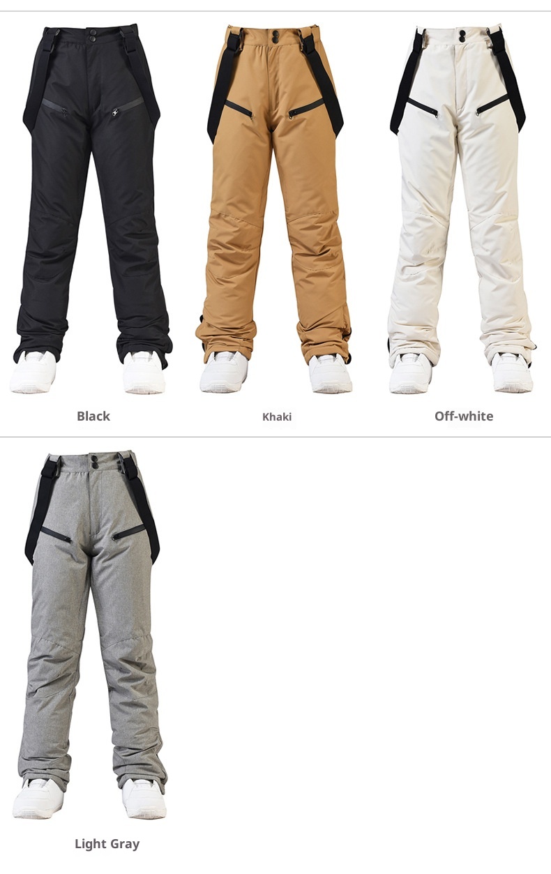 001 New For Men Women With Straps, Winter Windproof, Waterproof, Warm, Thickened Snowboard And Snow Ski Pants_voghion.com