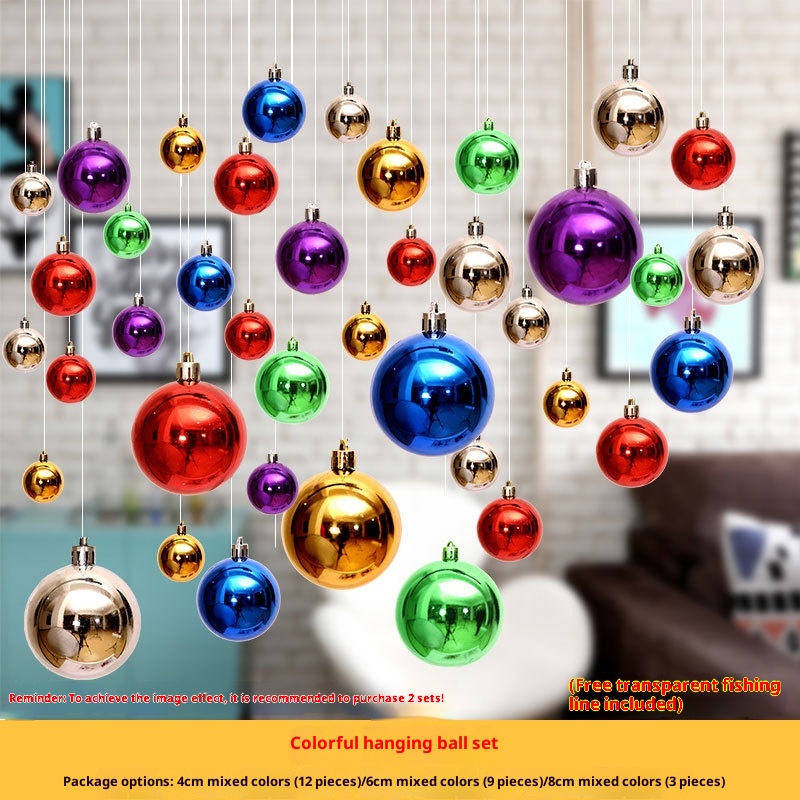 Lillian Supplies - Palline di Natale colorate da appendere al soffitto, decorazione per finestre di centri commerciali_voghion.com