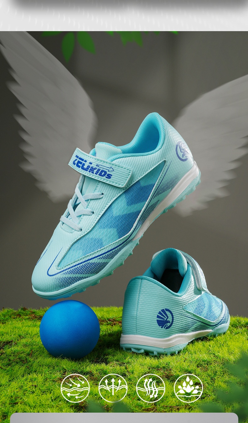 ShoeGlobe Summer Mesh Breathable Sweat-Absorbing Children's Low-Cut Studded Wear-Resistant Boys And Girls Non-Slip Soccer Shoes_voghion.com