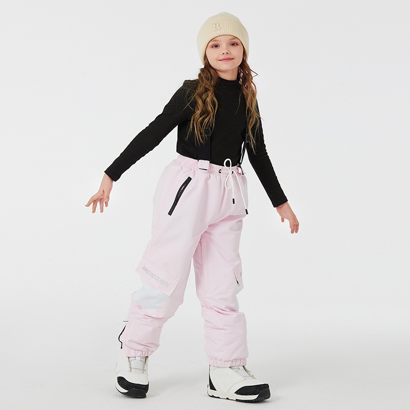 001 Yeni Çocuk Kayak Pantolonu Erkek Kız Kış Su Geçirmez Sıcak Açık Hava Snowboard Tulumları Soğuğa Dayanıklı_voghion.com