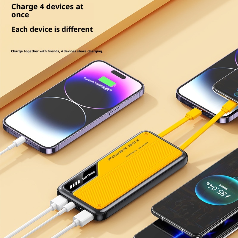 techglobe 66W Fast Charging 10000mAh 20000mAh Built-in Cable New Model Bank Ultra-thin Portable Mobile Power Supply Wholesale_voghion.com