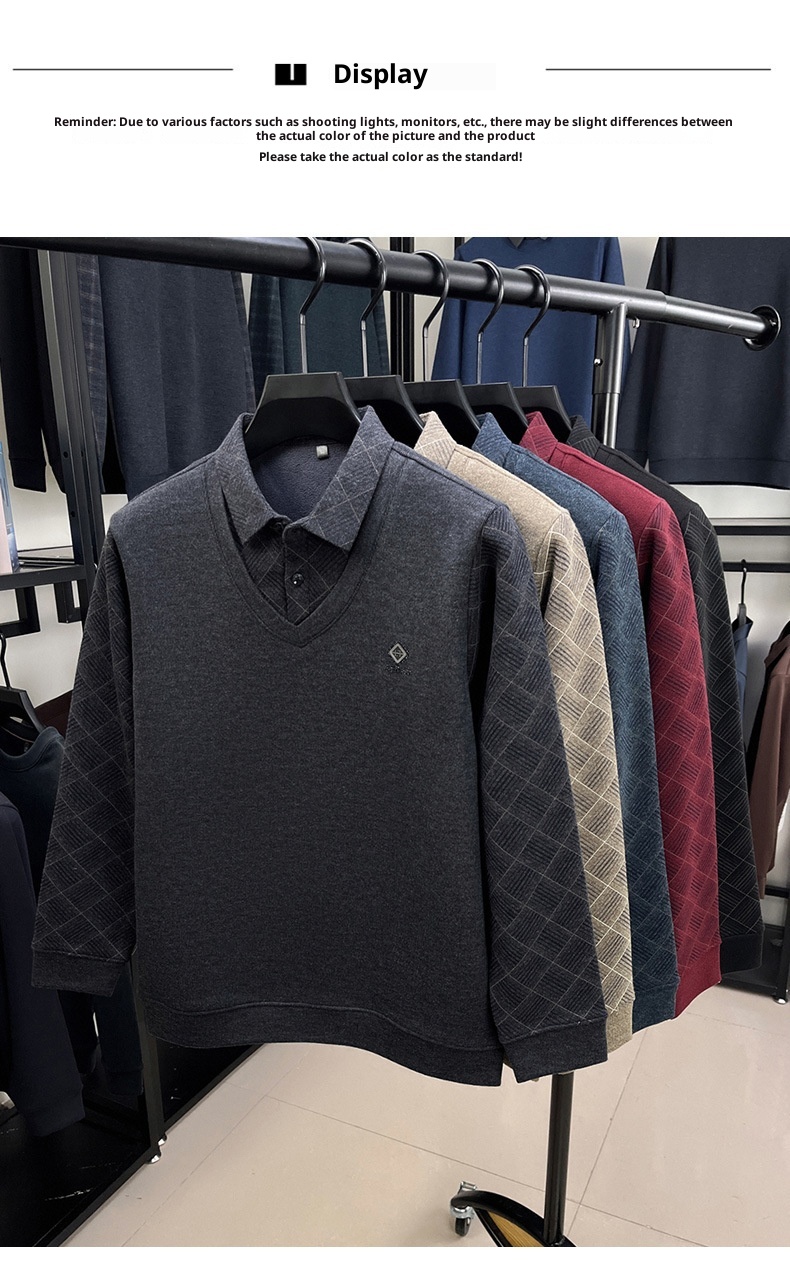 Maglione da uomo Boy Boy con fodera in lana di pecora e pile, design a due pezzi ispessito, nuovo modello 2025, base calda invernale_voghion.com