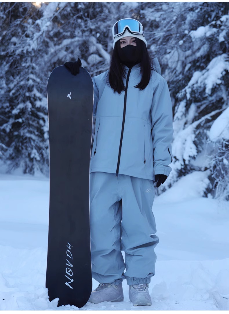 001 SEARIPE Snowy Pie Full Glue Single Double Board Suit Set For Women And Men Loose Waterproof Windproof Ski Pants_voghion.com