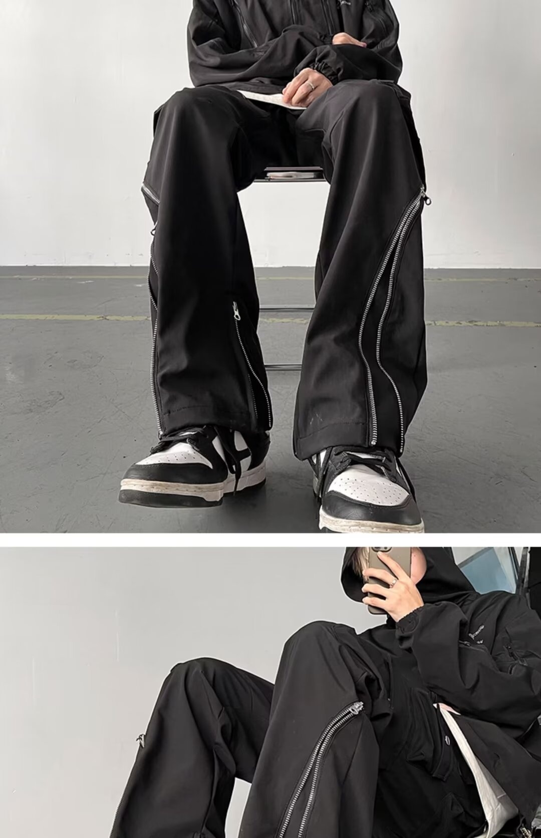 001 High Street Design Zipper American Workwear Pantaloni da sci softshell funzionali da trekking da uomo antivento per ragazzi_voghion.com