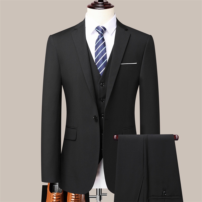 QFV507045555501<2 QFV507045555501<2 Business Casual Professional Suit Men's Trousers Groom Groomsman Tuxedo Vest Three-Piece Set New Style_voghion.com