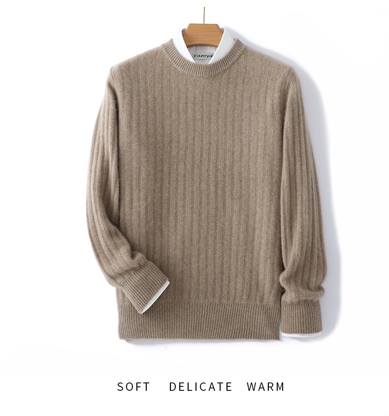 ragazzo Ragazzo Ragazzo 2024 Autunno Inverno Nuovo Uomo Giovanile Pura Lana Spessa Caldo Maglione Girocollo Maglia Top Base Camicia_voghion.com