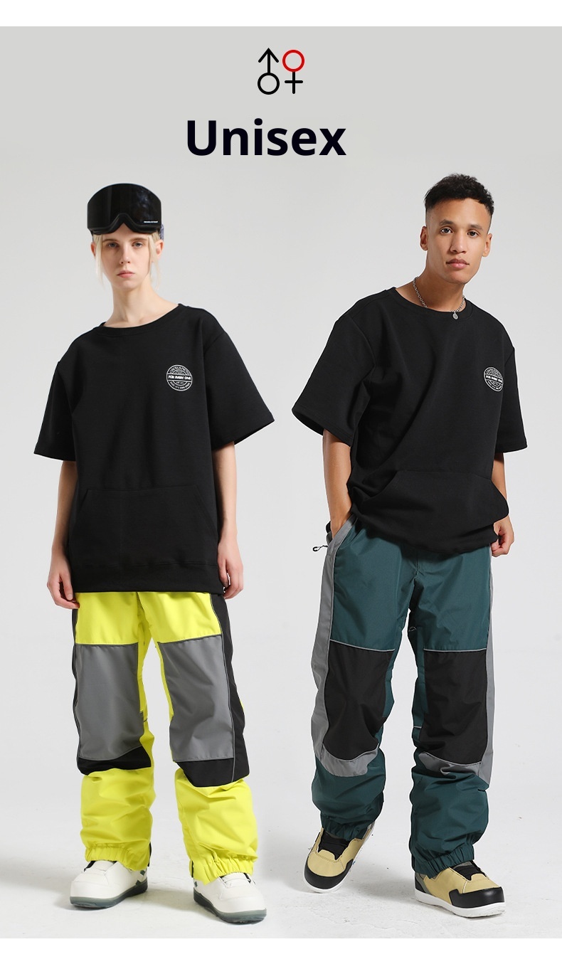 001 New Winter Snowboard Pants For Men, Reflective, Plus Size, Windproof, Waterproof, Breathable, Workwear, Warm Snow Pants,_voghion.com