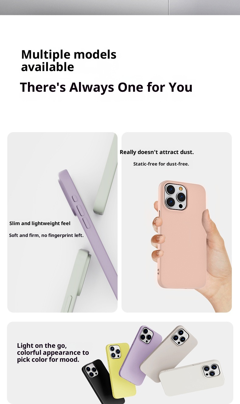 Custodia protettiva anti-caduta a copertura totale TechGlobe adatta per iPhone 14, in silicone liquido con bordo dritto e foro grande, per iPhone 15_voghion.com