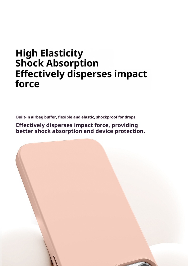 Custodia protettiva anti-caduta a copertura totale TechGlobe adatta per iPhone 14, in silicone liquido con bordo dritto e foro grande, per iPhone 15_voghion.com