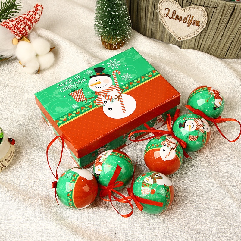 Lillian 2025 Neue Dekorationsbox-Verpackung 75 mm Schaumstoff Handgefertigter Aufkleber Fallsicheres Geschenk Weihnachtskugel_voghion.com