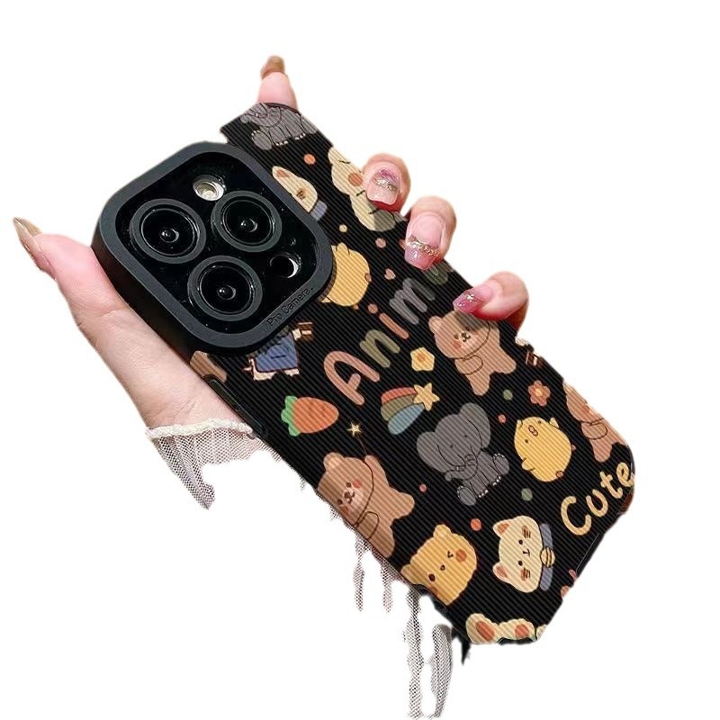 TechGlobe Adatto per la collezione Black Animal 15/13 Pro Max Phone iPhone 12/11 Creative XR Custodia morbida_voghion.com