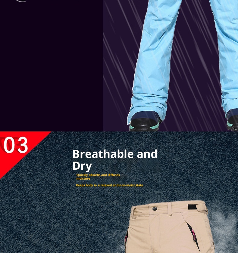 001 Snowy Style Double Board Snowboard Pants For Women And Men, Waterproof Windproof Warm Snow Pants, Slim Fit Ski Suit_voghion.com