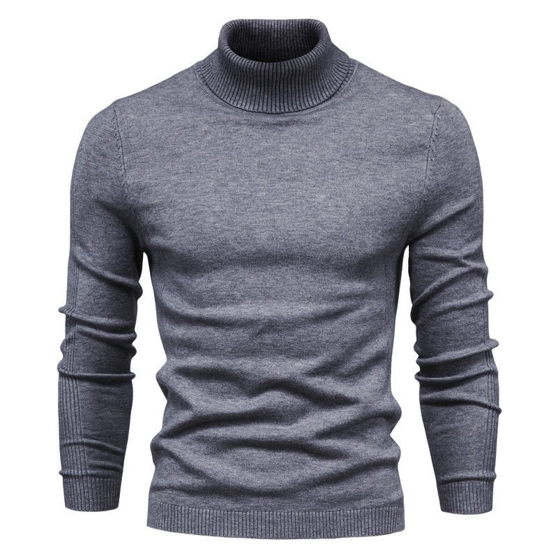 Maglione a collo alto convertibile per ragazzo, autunno e inverno, tinta unita, casual, strato di base, stile giapponese, semplice e alla moda._voghion.com