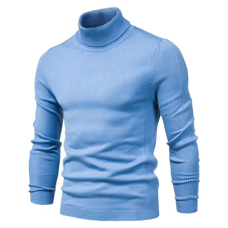 Maglione a collo alto convertibile per ragazzo, autunno e inverno, tinta unita, casual, strato di base, stile giapponese, semplice e alla moda._voghion.com
