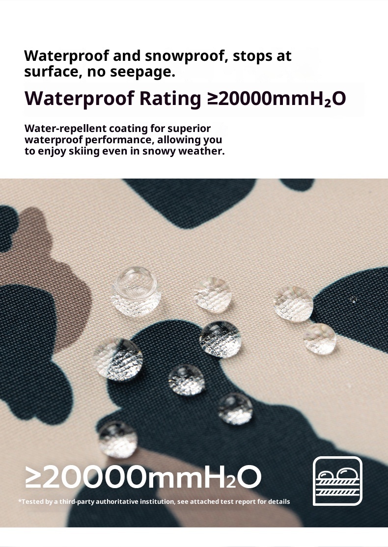 001 VECTOR Overalls Ski Leopard Print Color Block Warm Waterproof Windproof New Sports Outdoor Suspender Pants_voghion.com