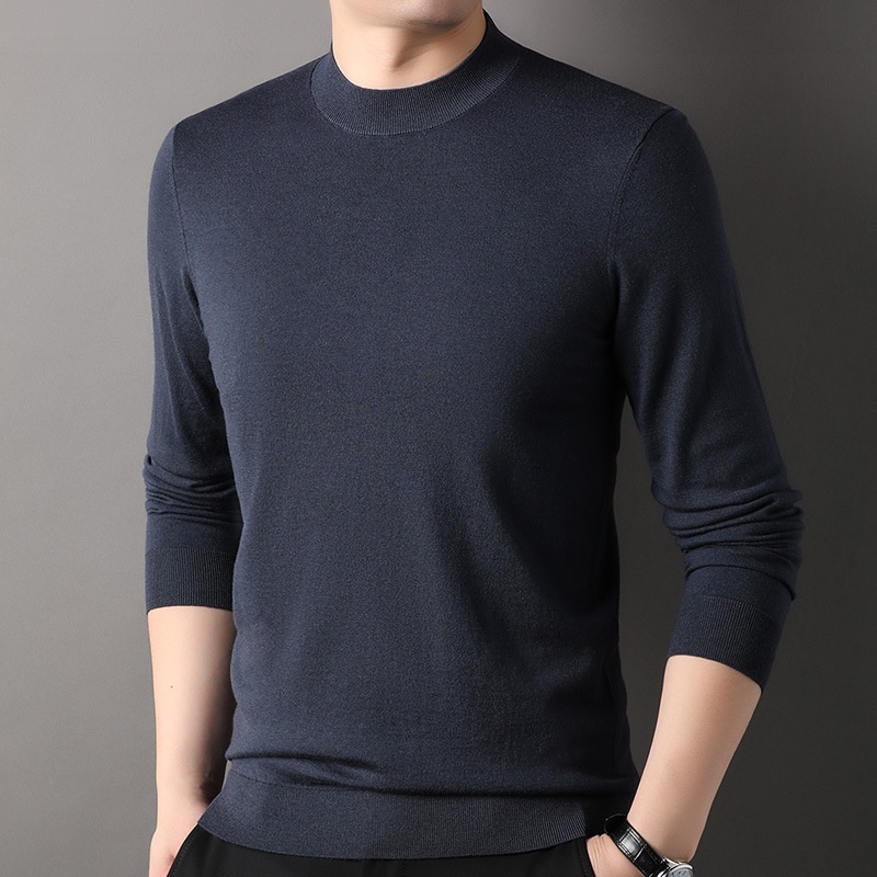 ragazzo ragazzo ragazzo fine filato 100% puro mezzo dolcevita autunno inverno lana puyuan lavabile in lavatrice maglione base camicia sottile parte superiore_voghion.com