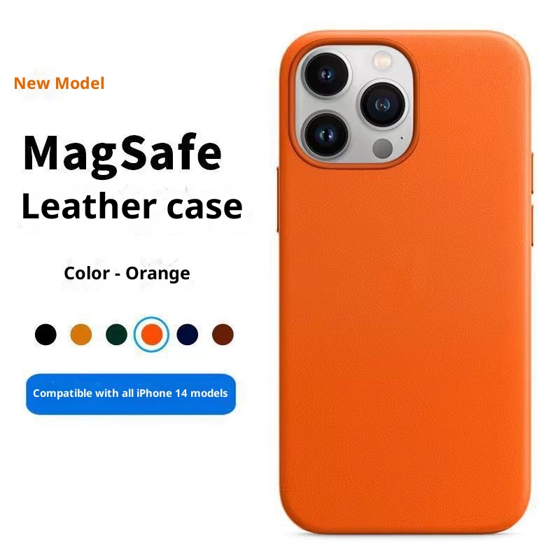 TechGlobe Compatible With Official Original IPhone 14 Max Leather 15P Magnetic Phone Case 13 Pro Protective Cover 12_voghion.com