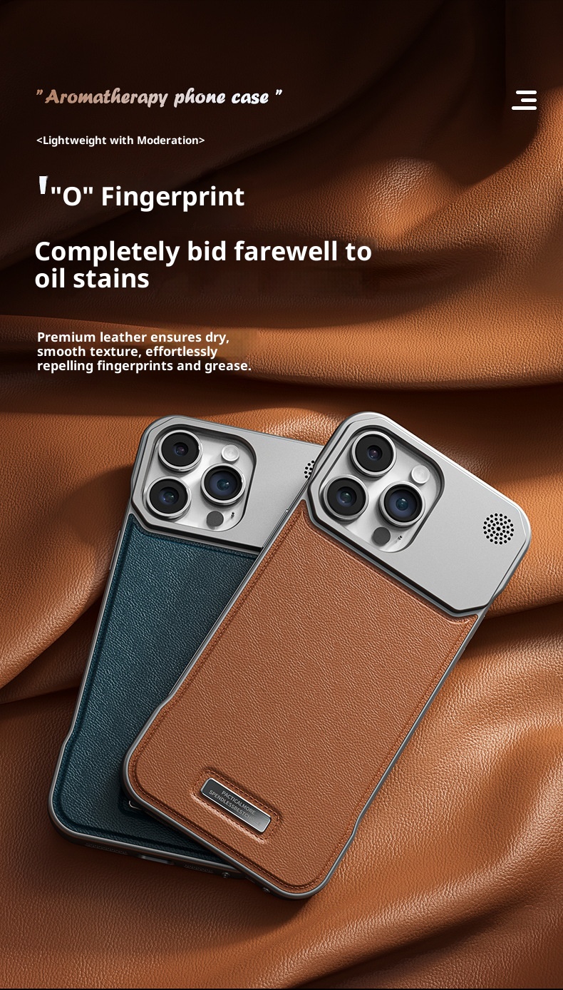 Custodia magnetica per telefono TechGlobe compatibile con iPhone 17 Pro Max Aroma, vernice metallizzata 16, senza cornice, texture in pelle 15_voghion.com