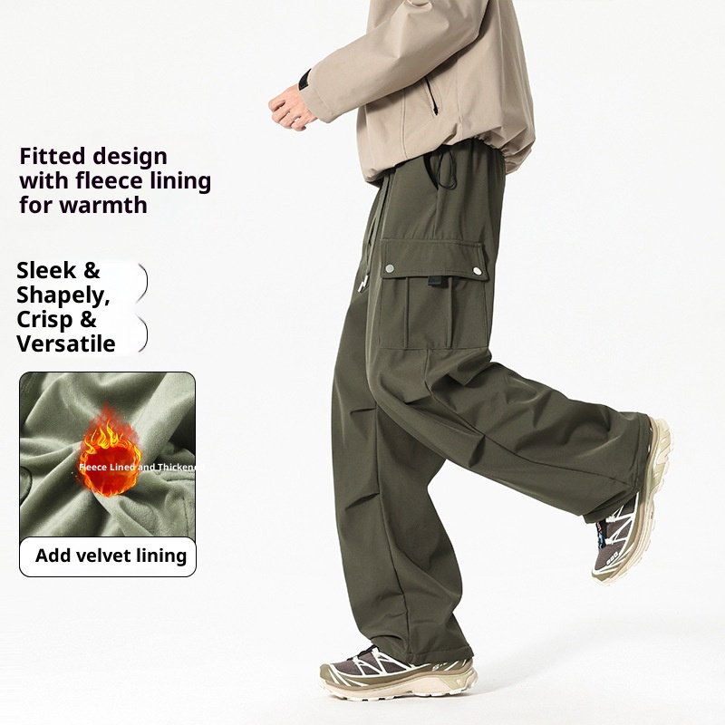 001 Waterproof Windproof Fleece-Lined Thickened Winter Skiing Mountaineering Pants For Men Women, Cold-Resistant And Warm_voghion.com