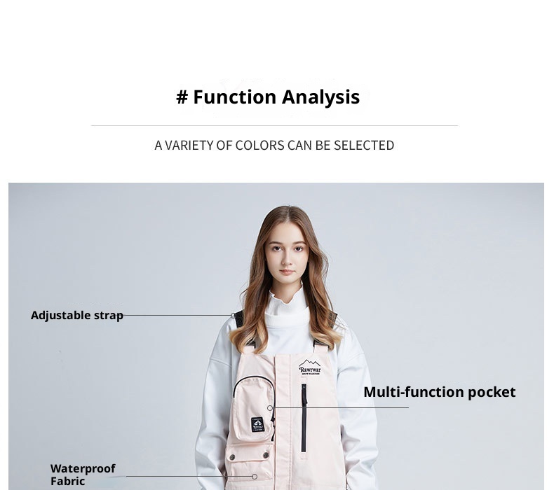 001 Arbeits-Latzhose für Damen und Herren, geeignet zum Snowboarden und Skifahren, wasserdicht, winddicht, gepolstert, warm, figurformend, einteilig_voghion.com