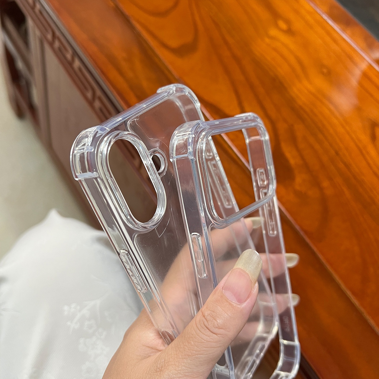 TechGlobe kompatibel mit Nw Appl 17 Phon Vier Ecken Anti-Drop 15PRO Großes Loch 1,5 mm Acryl 16 Transparente Hülle 14_voghion.com