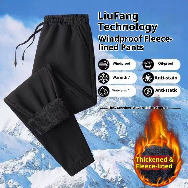 001 Plus Size Windproof For Men, Autumn And Winter Cold-Resistant, Warm, Waterproof, Fleece-Lined, Thickened, Skiing,_voghion.com