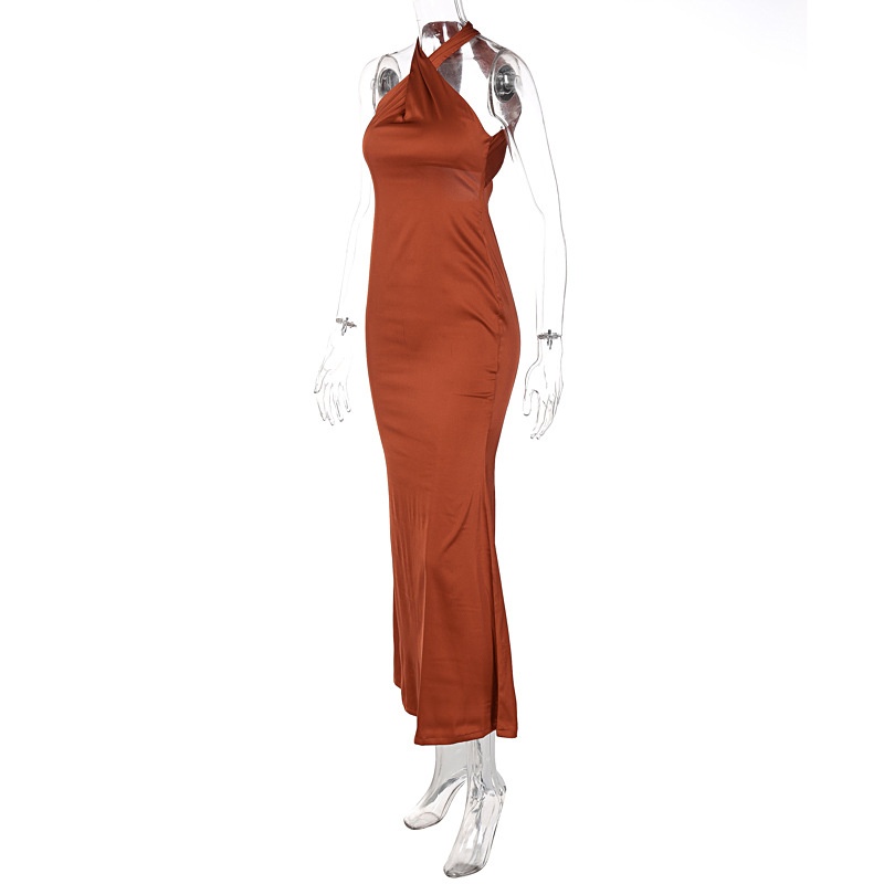 Robe ChicShe été 2025, style européen et américain, coupe slim, sans manches et dos nu, couleur unie, pour femmes (vente en gros)._voghion.com