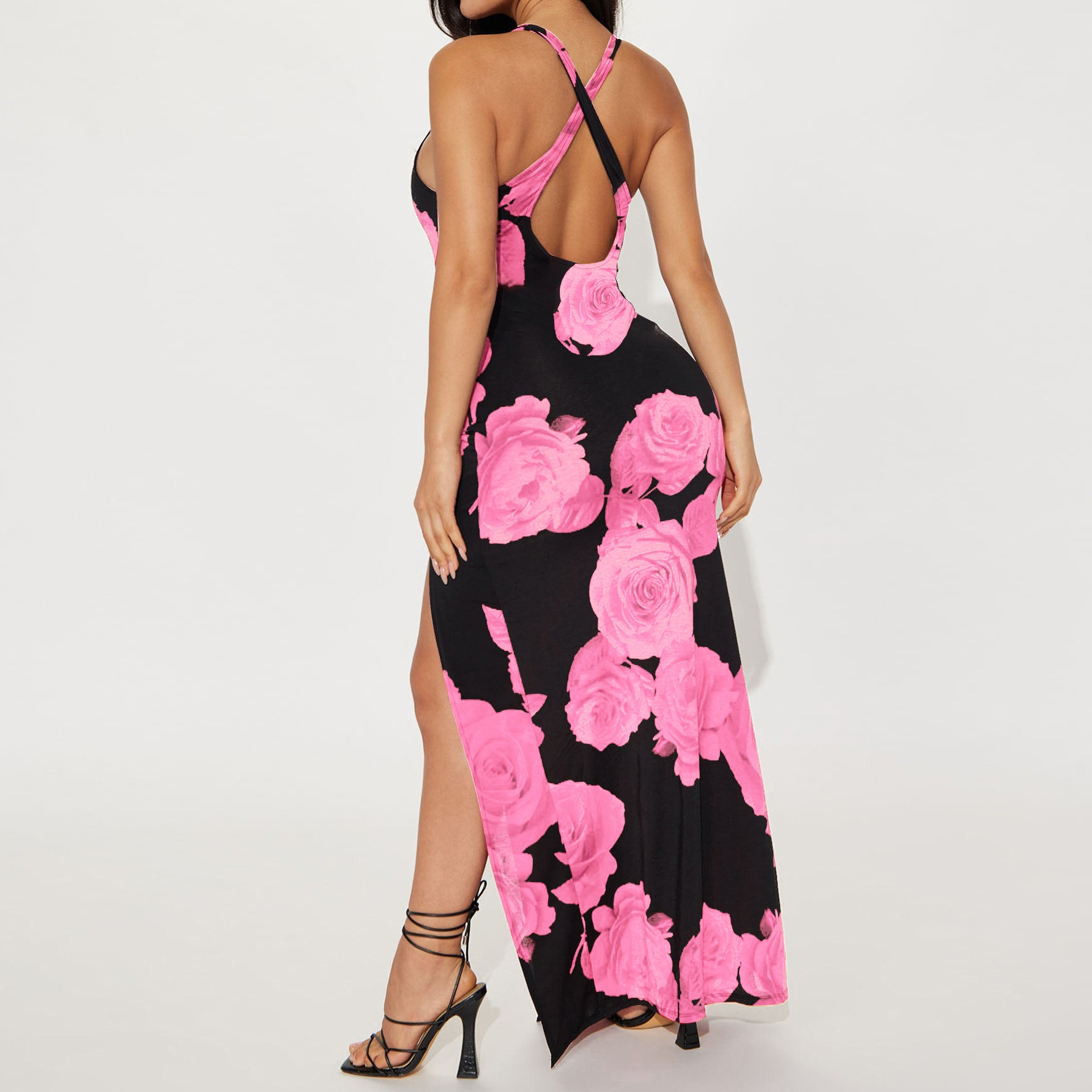 ChicShe 2025 Primavera Europa e America Commercio Estero Moda Donna Stampato Lungo Sexy Spalline Abito All'ingrosso_voghion.com