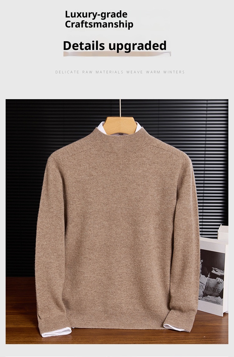 boy Boy Boy 100% Wool First-Line Half TurtleneckData Tested, Popular Men's Sweater_voghion.com