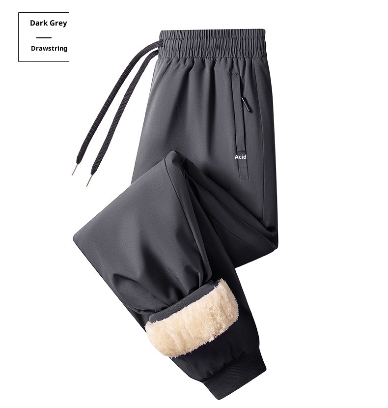 001 Roupa masculina de algodão para atividades ao ar livre, lã de cordeiro impermeável e à prova de vento para o inverno, forrada com lã grossa para esqui no nordeste dos EUA._voghion.com