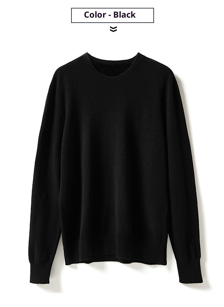 nahtloser, einreihiger Herrenpullover aus 100 % reiner Wolle mit Rundhalsausschnitt, ideal für Business und Freizeit. Auch in Übergrößen erhältlich._voghion.com