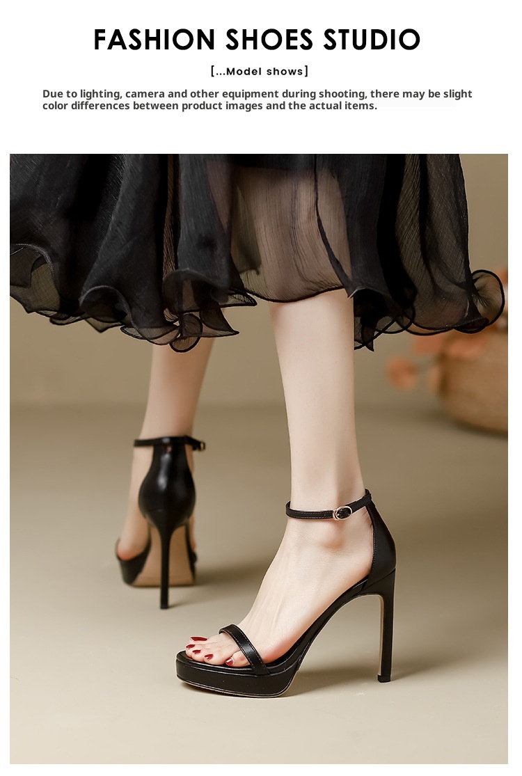 Zees 2025 nuovi sandali estivi alla moda con tacco alto, cinturino singolo, stiletto sexy, versatili, impermeabili, con suola spessa, per le donne_voghion.com