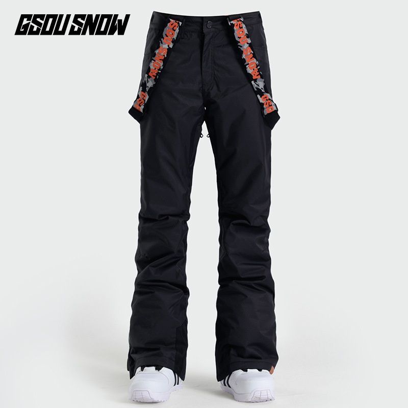 001 Gsousnow Damen Winddicht Wasserdicht Verdickt Warm Skianzug Snowboard Schneehose mit Riemen_voghion.com