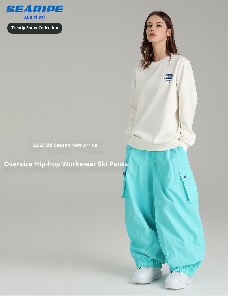 001 Xueyipai Traje de esquí y snowboard holgado, impermeable y cortavientos para hombre y mujer, pantalón para actividades al aire libre, cálido para invierno_voghion.com