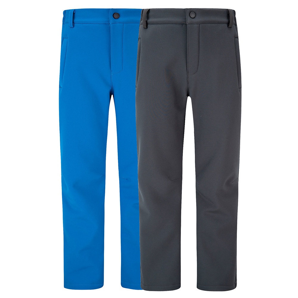 001 2023 Kinder-Fleece-gefütterte, wind- und wasserdichte, einfarbige Softshell-Wanderhose für Jungen und Mädchen, geeignet für Bergsteigen._voghion.com