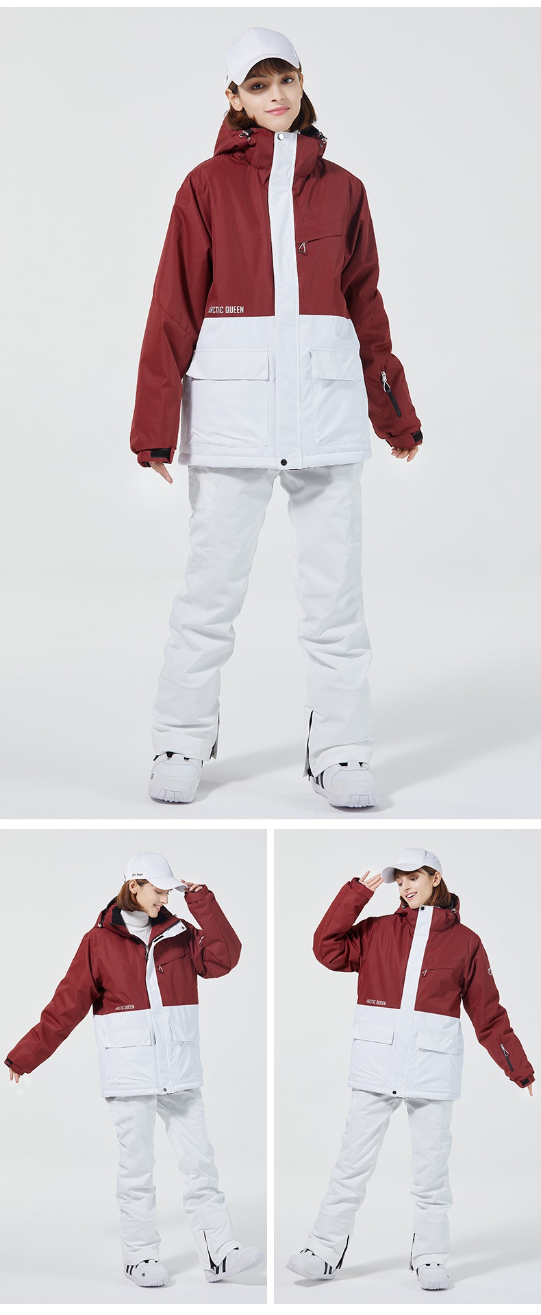 001 Suit Set For Men And Women Couples Winter Windproof Water-Resistant Warm Snowboard Snow Ski Pants Korean Version_voghion.com