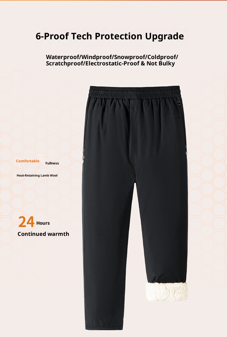 001 Minus 40 Degrees Fleece-Lined Softshell Men Women, Waterproof Windproof Ski Cotton Pants, Warm And Cold-Resistant Pants_voghion.com