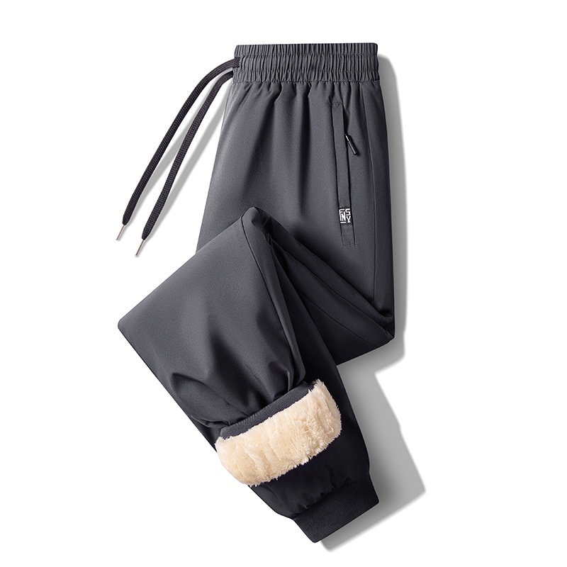 001 Roupa masculina de algodão para atividades ao ar livre, lã de cordeiro impermeável e à prova de vento para o inverno, forrada com lã grossa para esqui no nordeste dos EUA._voghion.com