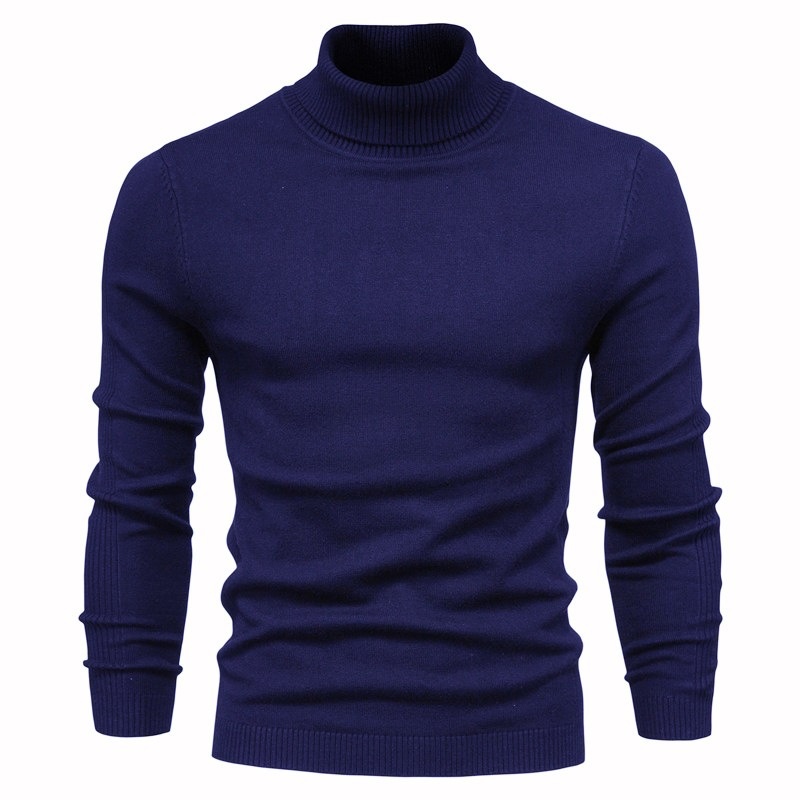 Maglione a collo alto convertibile per ragazzo, autunno e inverno, tinta unita, casual, strato di base, stile giapponese, semplice e alla moda._voghion.com