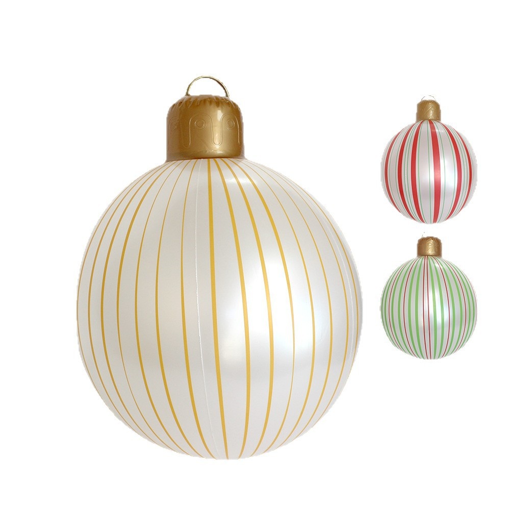 Lillian Cross-Border Inflatable Lantern Pearlescent Stripe Holiday Decoration Courtyard Christmas Ball_voghion.com